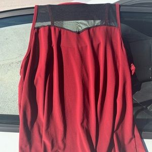 Red and black mesh tank top